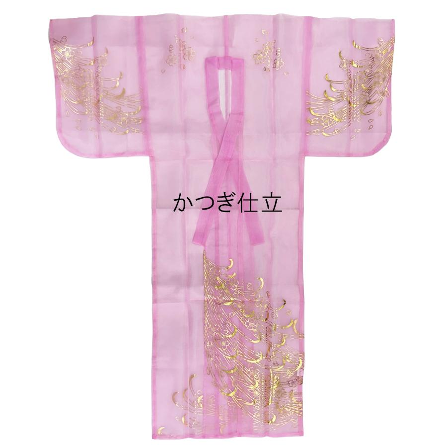 箔加工かつぎ（被衣）かつぎ仕立／掛け仕立（オーガンジー）薄ピンク