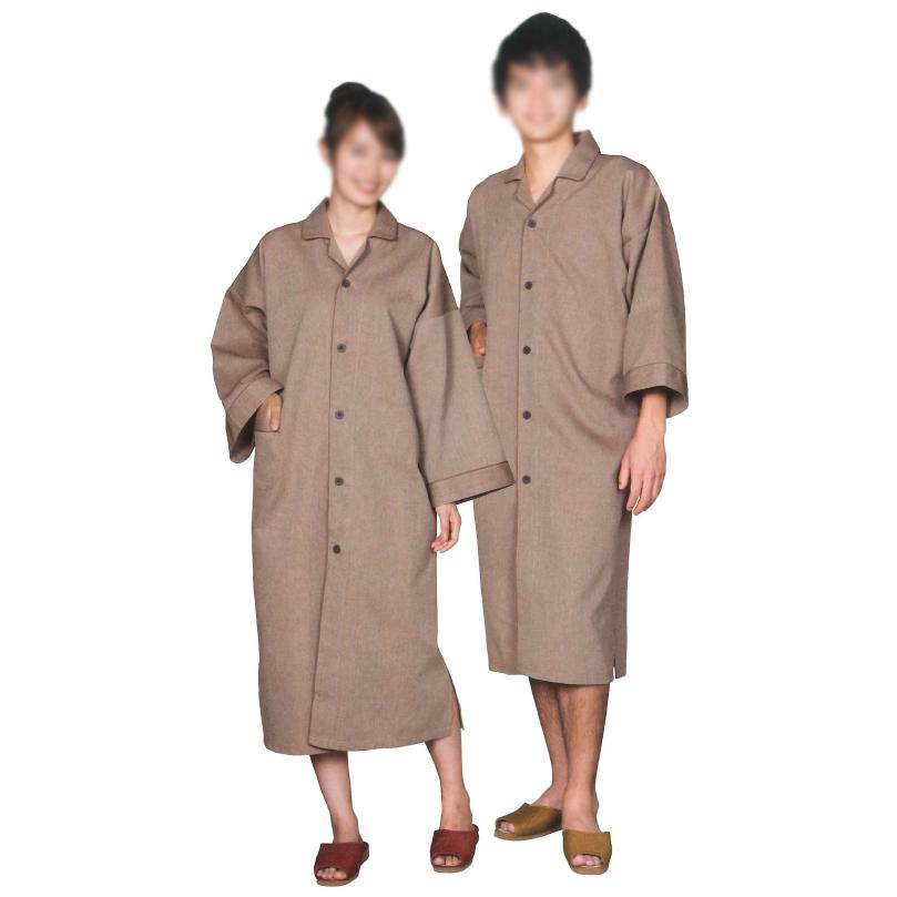お取り寄せ商品 先染ミニワッフル生地 シャツ型ガウン 男女兼用 【10