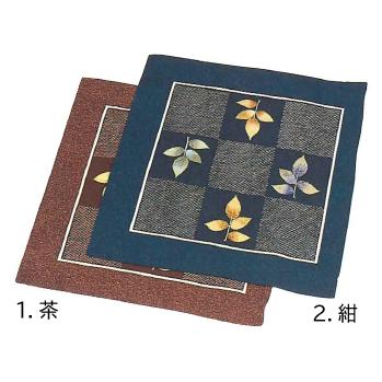 受注生産商品　レトロシリーズ座布団カバー（国産）角中木の葉　５枚組　銘仙判（55×59ｃｍ）