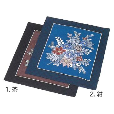 受注生産商品　レトロシリーズ座布団カバー（国産）角中桔梗　５枚組　銘仙判（55×59ｃｍ）