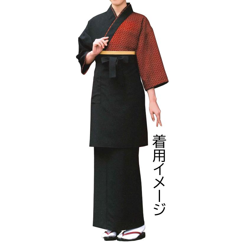 お取り寄せ商品　風香オリジナル作務衣（粋シリーズ）　上着　天地（柄部分：七宝・エンジ）　Ｍ・Ｌ・ＬＬ寸 日本製_2