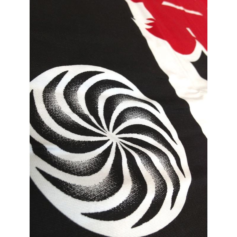 祭り半纏 黒 獅子毛・三つ巴【衿文字 左右合計10文字まで+220円で