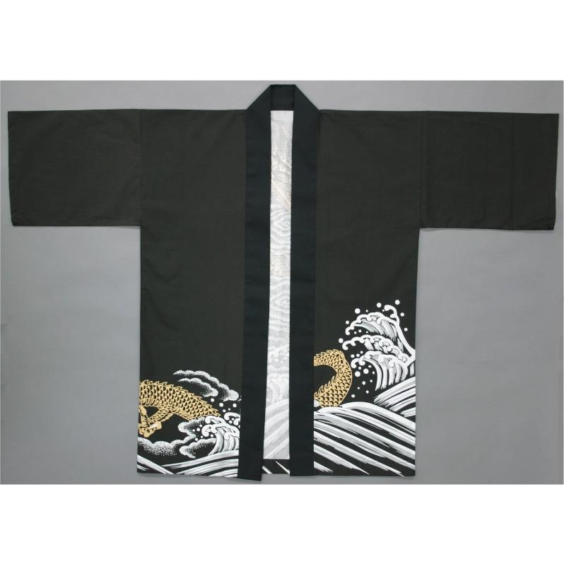 祭半纏 祭り半纏 黒 龍【衿文字 左右合計10文字まで+220円で入り