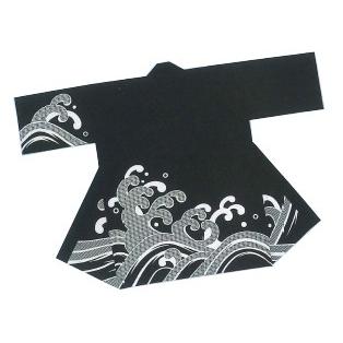 祭り長半纏(長法被)　黒　波