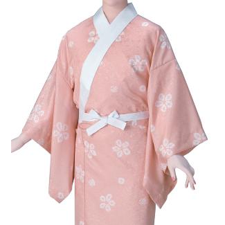 綸子友禅　つい丈長襦袢　桜絞り柄　Ｍ・L・ＬＬ寸　160-ty64478-64479_1