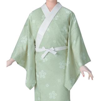 綸子友禅　つい丈長襦袢　桜絞り柄　Ｍ・L・ＬＬ寸　160-ty64478-64479_2