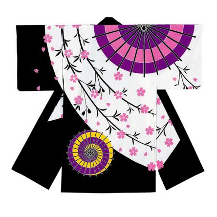 よさこい長袢天　蛇の目傘と桜　34-ty60321
