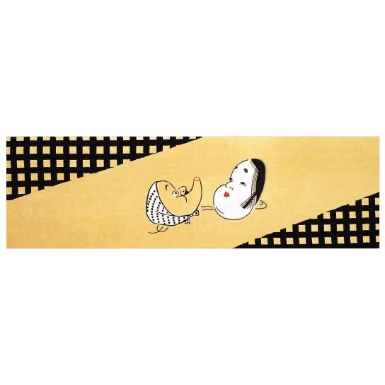 日本手ぬぐい◆おかめひょっとこ お面てぬぐい 〈ひょっとこ〉 | SHINEDOZOME