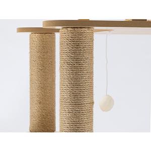 猫家族 広い展望台付き キャットタワー 木製 大型猫 高さ約170cm