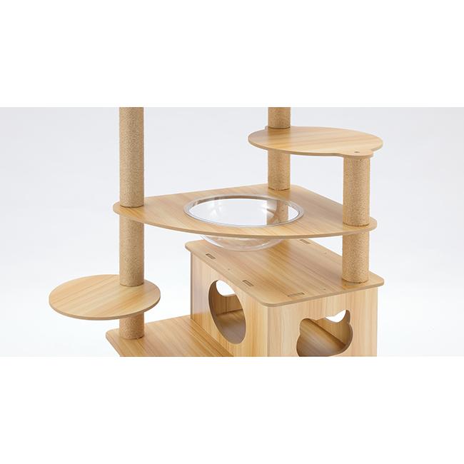 猫家族 キャットタワー 木製 高さ約170cm スリムタワー 宇宙船カプセル