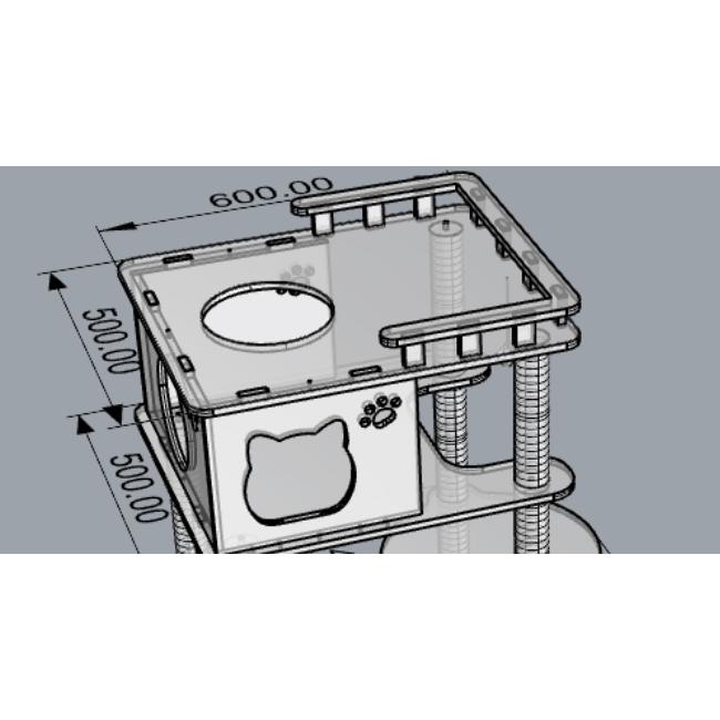 猫家族 滑り止めマット付 天空のキャットハウス キャットタワー 木製