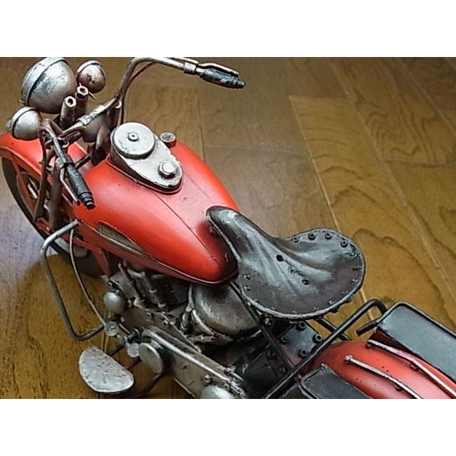 ブリキのおもちゃ アンティーク調 ヴィンテージカー バイク レッド インテリア 置物 オブジェ ビンテージ｜753nagomi｜04