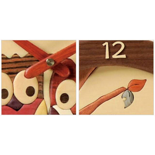 置き時計 掛け時計 寄せ木振り子時計 ふくろうペア時計 WF-2 「送料