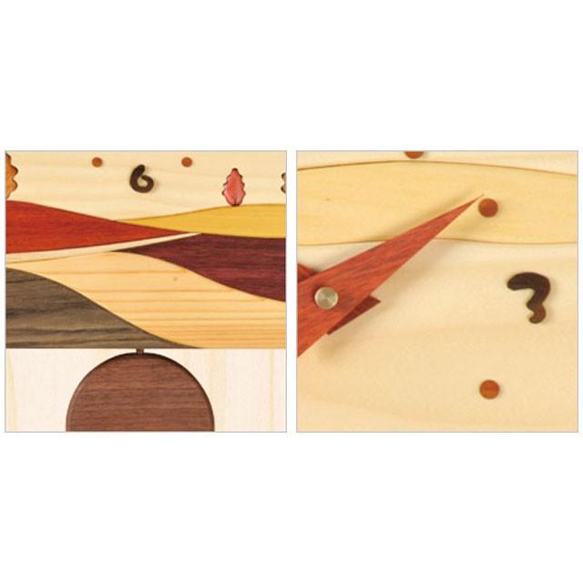 置き時計 掛け時計 寄せ木振り子時計 北の風景時計 風景 J13 「送料