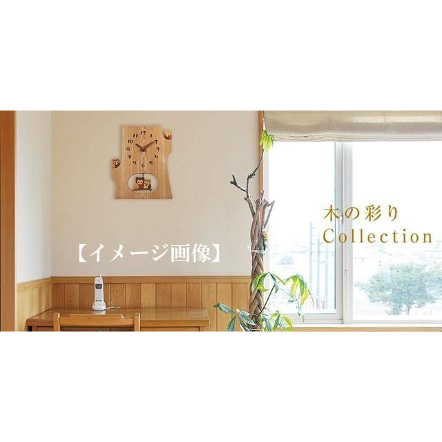 置き時計 掛け時計 寄せ木切株振り子時計 ねこ時計 F41-3 「送料無料