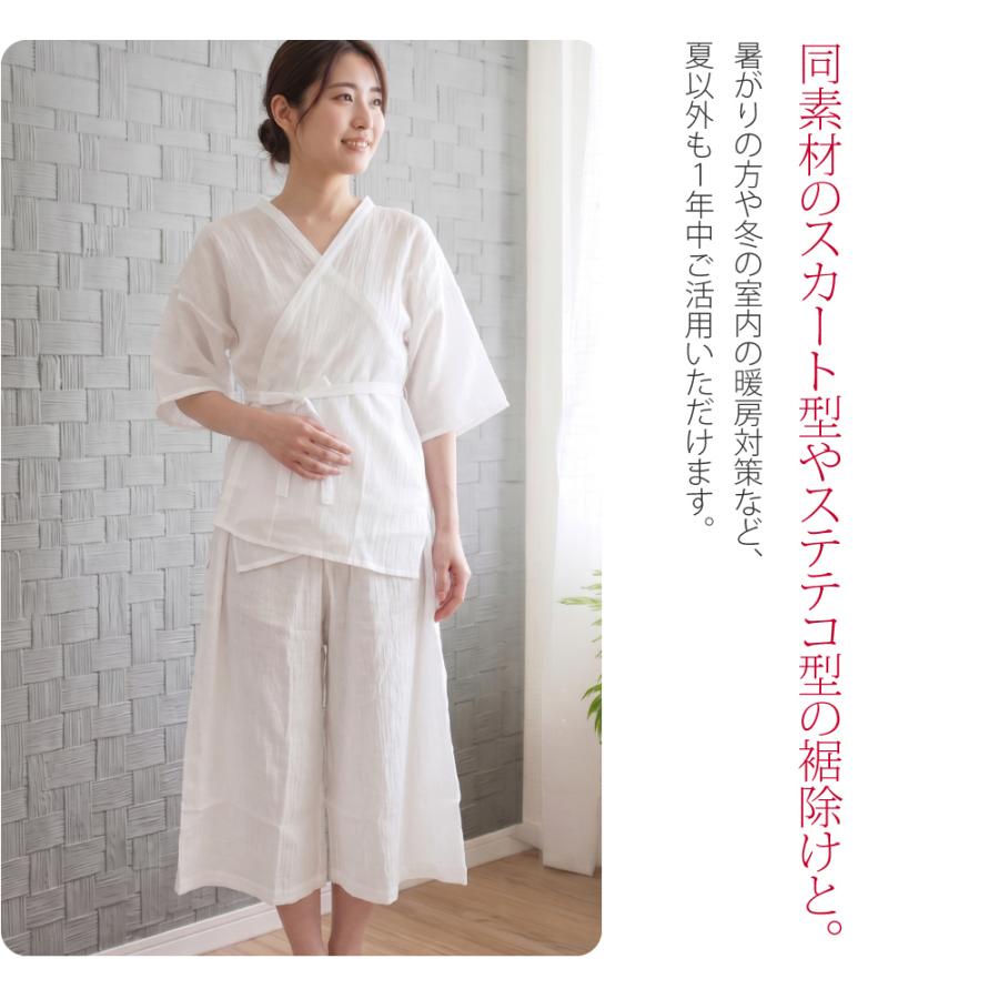 なごみや 肌襦袢 薄物用 夏用 日本製 女物 本麻 手もみ揚柳 肌着 和装