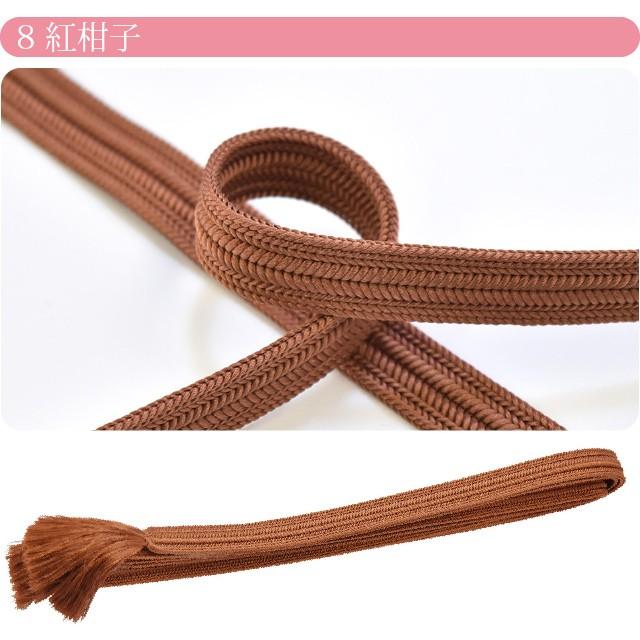 なごみや 帯締め ゆるぎ 冠組 通年用 日本製 翠嵐工房 柿渋染め 正絹