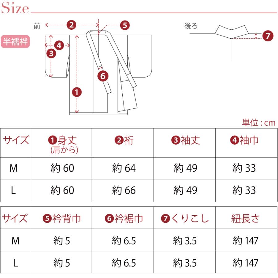 なごみや 長襦袢 洗える 薄物用 夏用 日本製 二部式襦袢 平絽 絽 半襟
