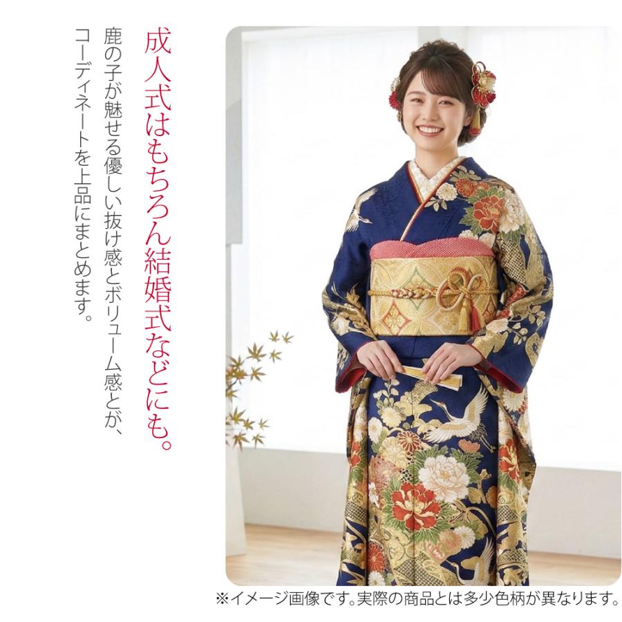 未使用　美品　正絹　総絞り　帯揚げ　振袖　成人式 なごみや 振袖用 帯揚げ 絞り 袷用 日本製 WASOUL 正絹 四つ巻き 総