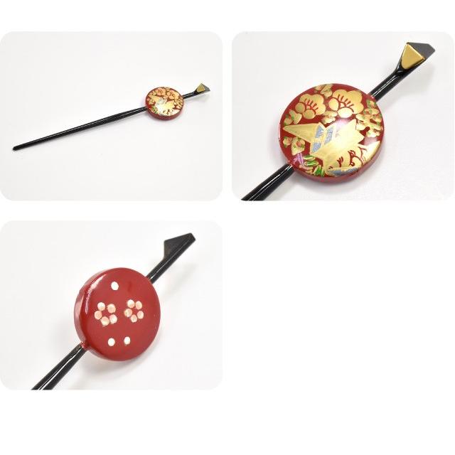 なごみや 七五三 髪飾り 7歳 通年用 日本製 前櫛 平打簪セット 折鶴