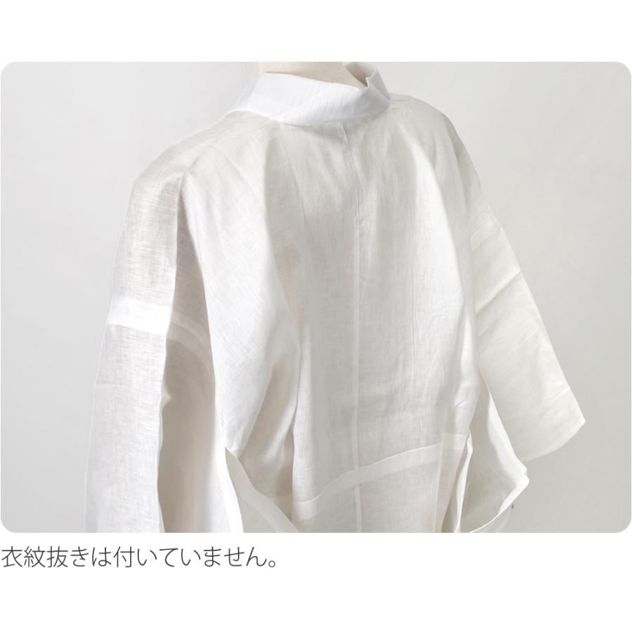 なごみや 長襦袢 洗える 薄物用 夏用 本麻 長襦袢 絽 半襟付 衣紋なし