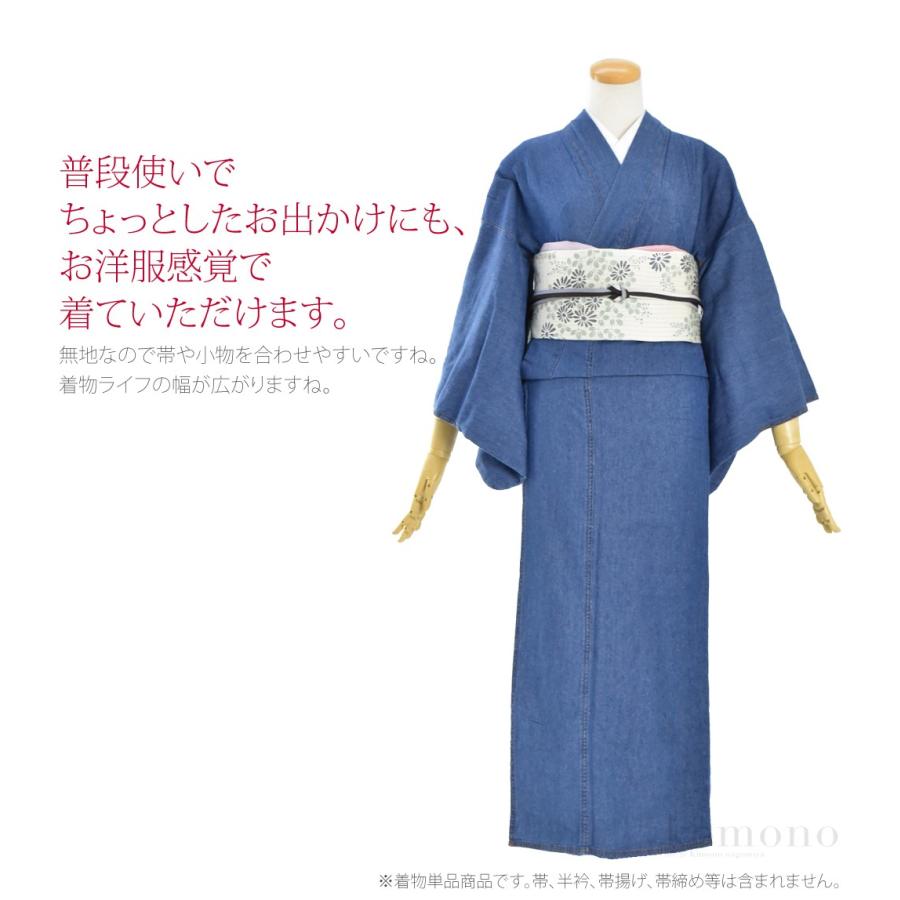 14 単衣　着物 着物 単衣 近江ちぢみ 長板染め 鹿の子絞り風 笹 緑 紫 黒 レディース