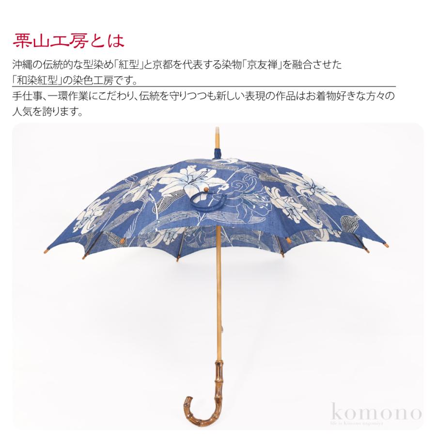 なごみや 着物 日傘 専用 薄物用 夏用 日本製 栗山工房 和染紅型 麻 長