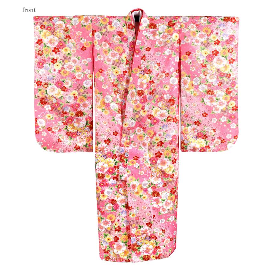 四つ身セット　ねじり梅　ピンク なごみや 七五三 着物 7歳 袷用 小紋柄 四つ身セット ねじり梅 祝い着