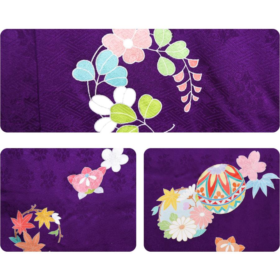 なごみや 七五三 着物 7歳 日本製 逸品 正絹 大四つ身 手描き友禅 毬に