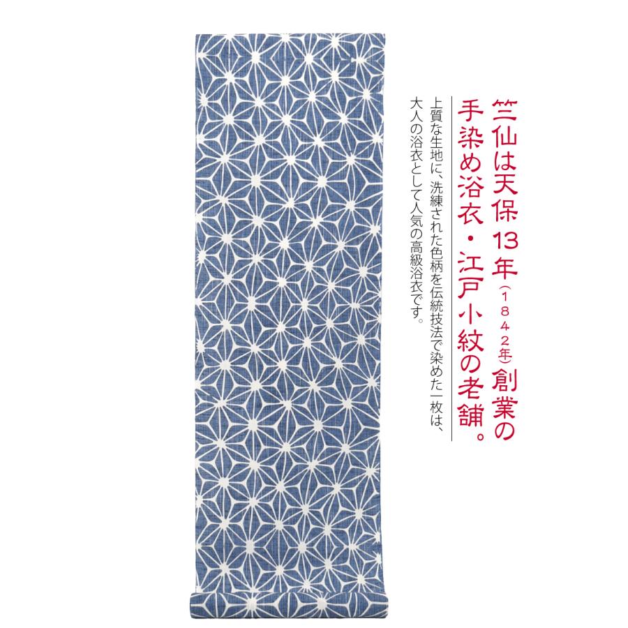 なごみや 反物 浴衣地 日本製 竺仙 綿紬 406麻の葉 12m 紺 江戸 なごみや 反物 浴衣地 日本製 竺仙 綿紬 406麻の葉 12m 紺 江戸