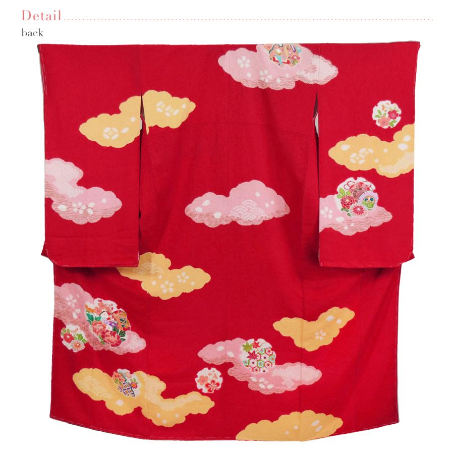 七五三　正絹　手描き友禅　着物セット　3歳 専用です。七五三 正絹着物セット 7歳 手描き友禅 七五三に☆正絹紅色に