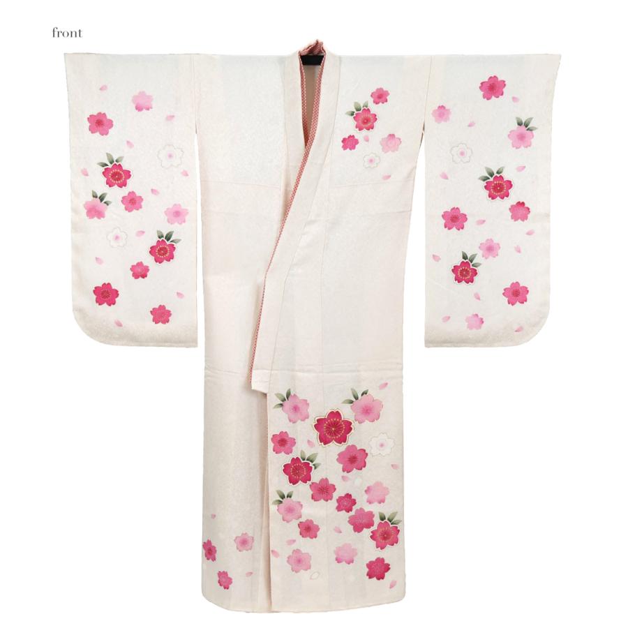 新品なごみや着物七五三正絹大四つ身ピンク鶴