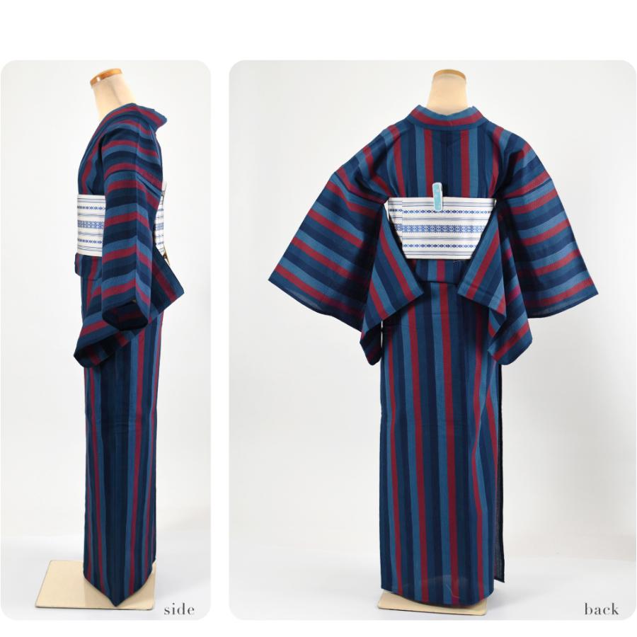 なごみや 洗える 木綿 着物 セット 日本製 阿波しじら織 着物 浴衣