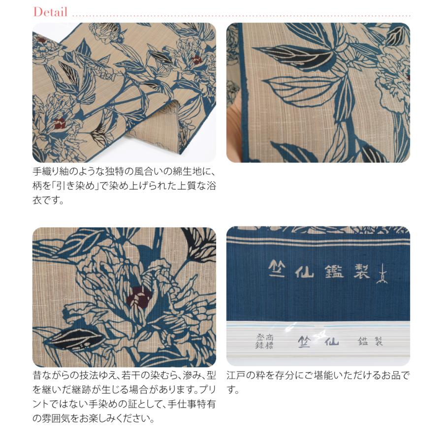 なごみや 反物 浴衣地 日本製 竺仙 奥州小紋 B立てば芍薬 12m 青 なごみや 反物 浴衣地 日本製 竺仙 奥州小紋 B立てば芍薬 12m 青