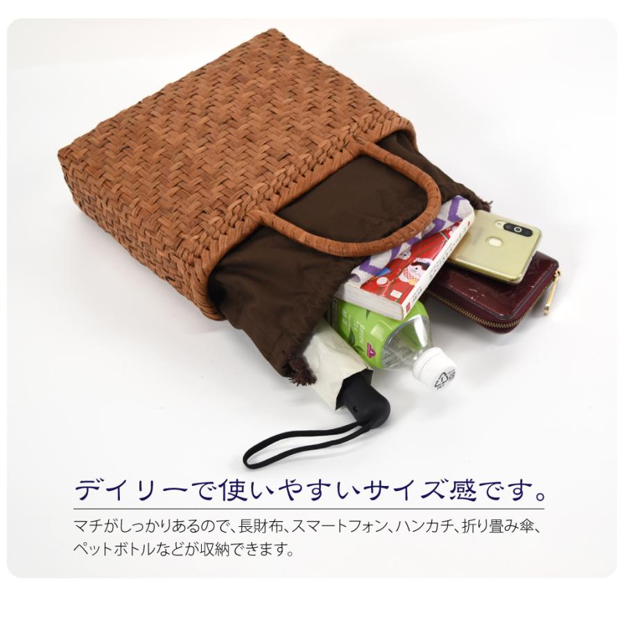 爆買 かごバッグ 通年用 山葡萄 網代編み トートバッグ 巾着付 籠 カゴ 手提げ バッグ 鞄 手作り 洋装 和装 レディースの画像