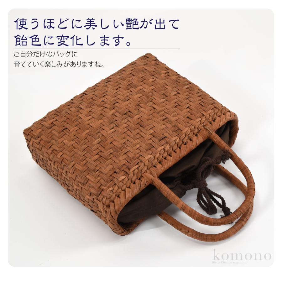 爆買 かごバッグ 通年用 山葡萄 網代編み トートバッグ 巾着付 籠 カゴ 手提げ バッグ 鞄 手作り 洋装 和装 レディースの画像