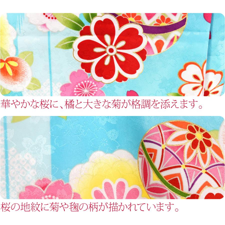 なごみや 七五三 着物 7歳 袷用 小紋柄 四つ身セット 菊 祝い着 四ツ身