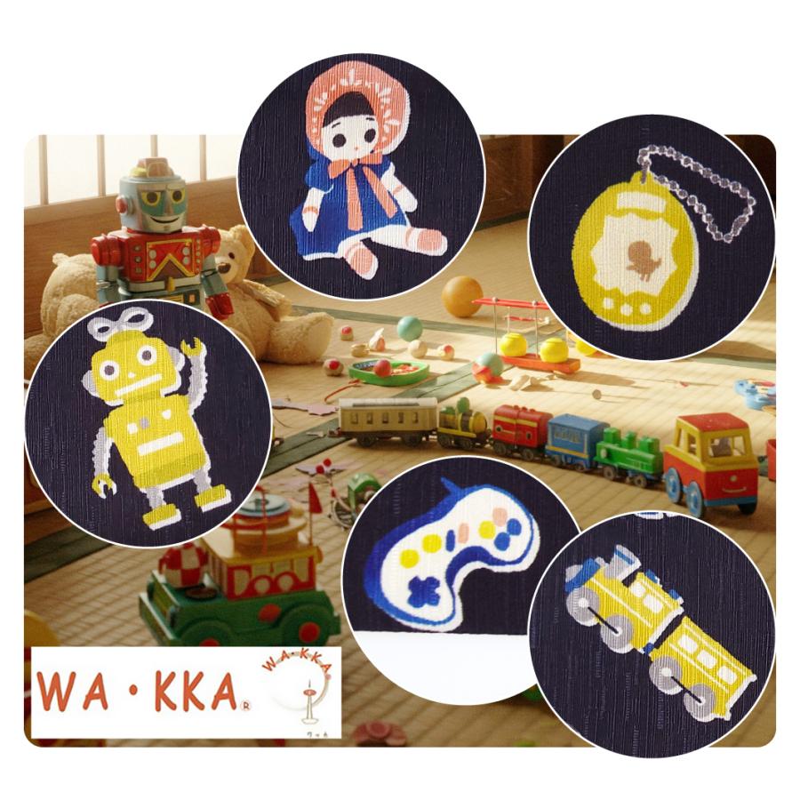 なごみや 半幅帯 正絹 通年用 日本製 WAKKA リバーシブル 小袋帯