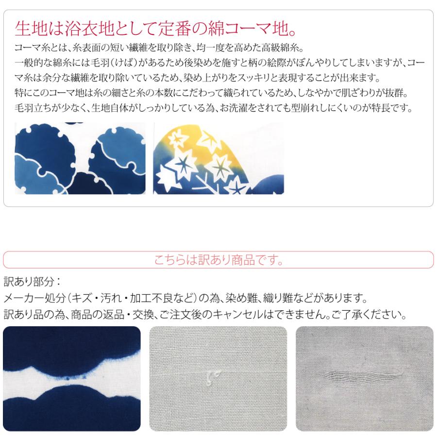 未使用品　浴衣反物　本染　コーマ　ニコちゃんマーク　個性的　白　単色　シンプル なごみや 反物 浴衣地 夏用 日本製 訳あり 高級 ゆかた コーマ白地