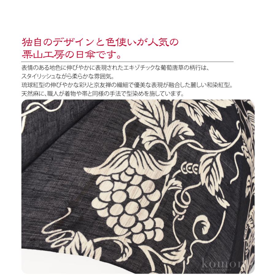 なごみや 着物 日傘 専用 薄物用 夏用 日本製 栗山工房 和染紅型 麻 長