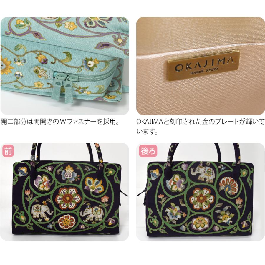 なごみや 和装バッグ フォーマル 通年用 日本製 岡重 正絹 利休バッグ