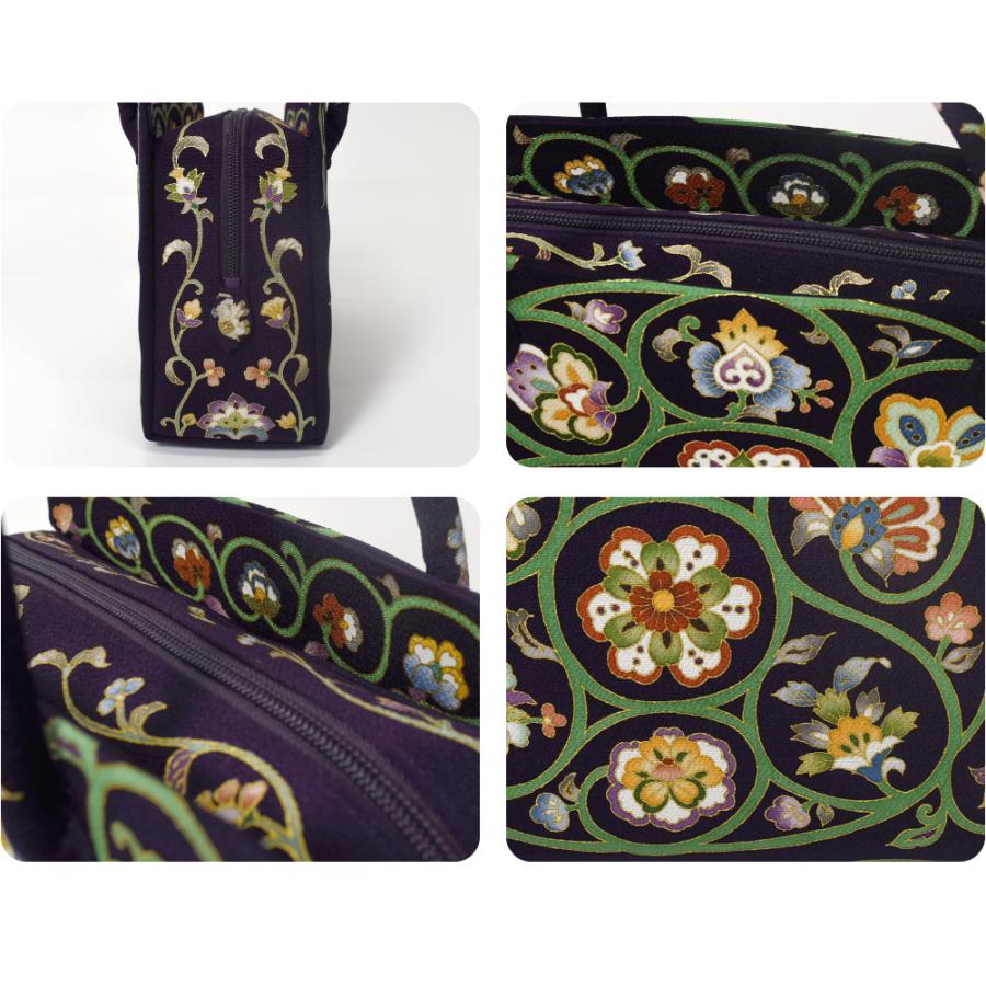 なごみや 和装バッグ フォーマル 通年用 日本製 岡重 正絹 利休バッグ