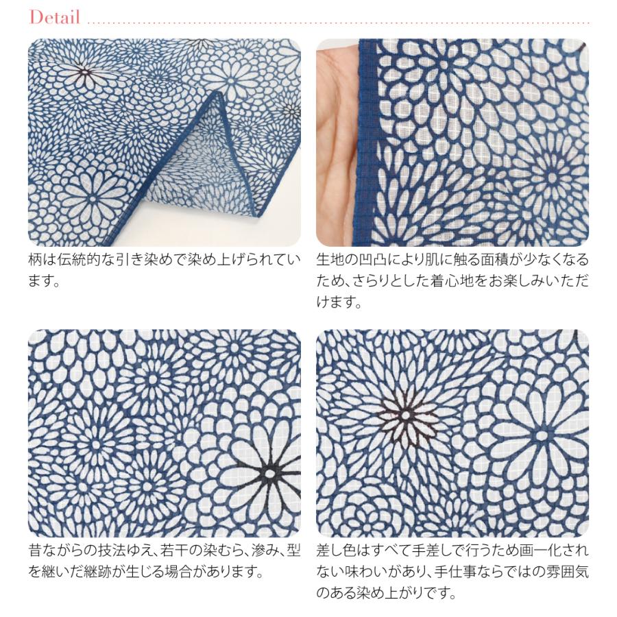 爆買 反物 浴衣地 日本製 竺仙 紅梅小紋 5001菊花尽くし 12m 紺 江戸引き染めブランド 美しいキモノ掲載常連 大人 レディース 女性の画像
