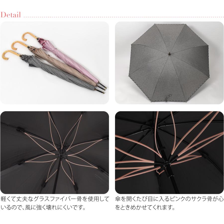 なごみや 晴雨兼用 日傘 雨傘 通年用 長傘 サクラ骨 シャンブレー