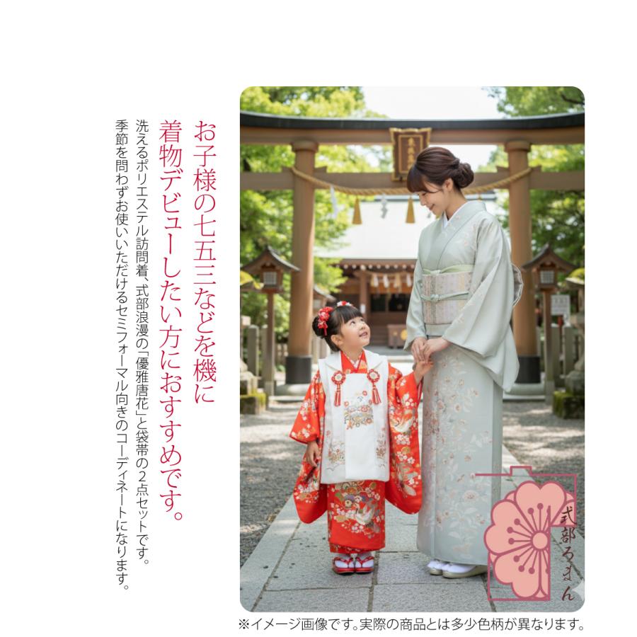 なごみや 洗える着物 セット 袷用 式部浪漫 訪問着 優雅唐花 袋帯 2点 