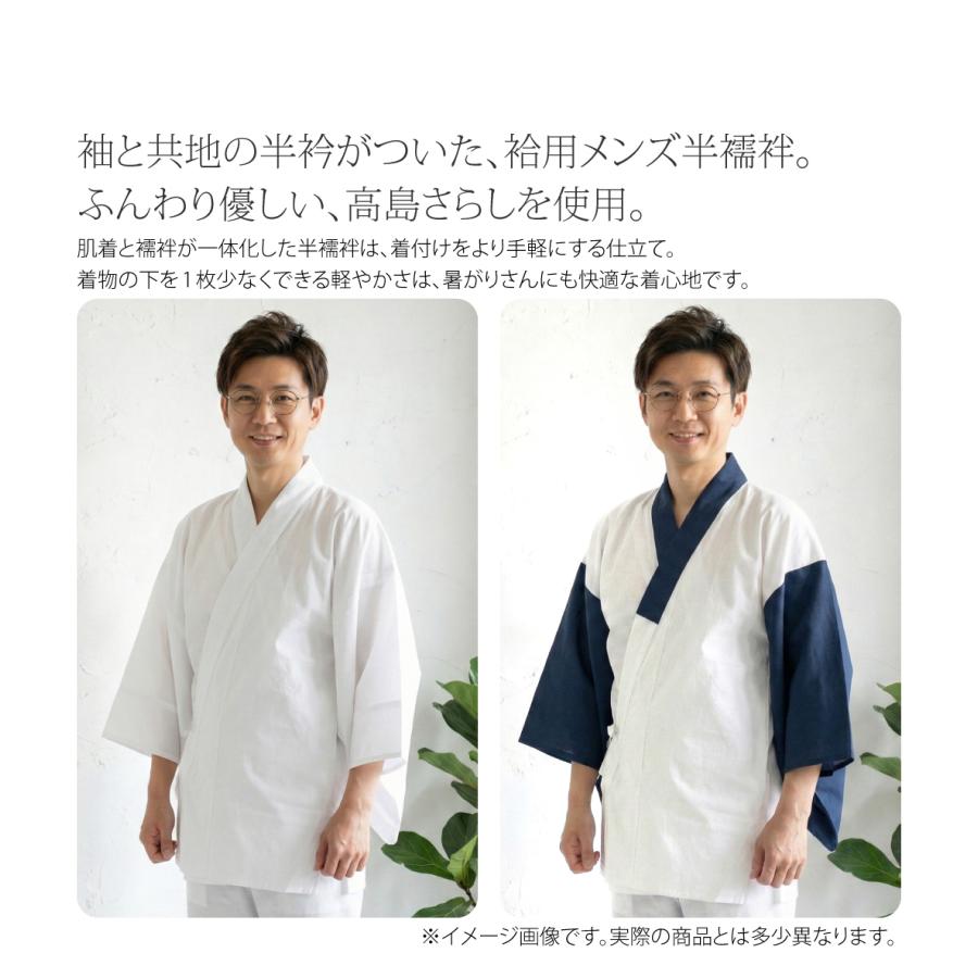なごみや 半襦袢 うそつき 襦袢 袷用 日本製 あづま姿 紳士用 半襦袢