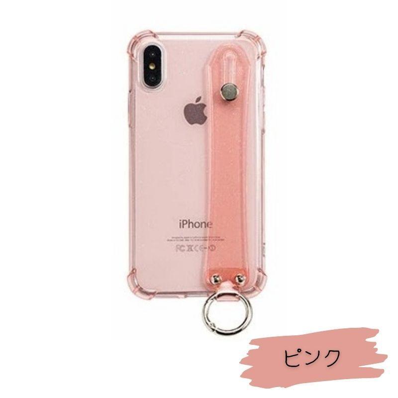 iPhone 全シリーズ ベルト付き クリア TPU 透明 カラビナ付き iPhone15 14 背面型ケース 落下防止 スリム 薄型 取っ手付き メンズ レディース iphone 韓国｜7593｜15