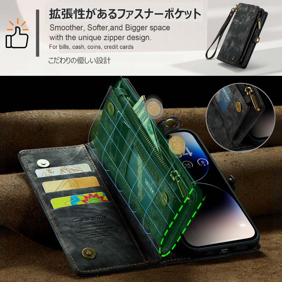 iPhone 全シリーズ ケース 大容量 2-WAY 分離式 財布型 iPhone 15 ケース iPhone 14 ケース iPhone 17 ケース iPhone 16 ケース スタンド機能 小銭入れ 手帳型 |  | 09