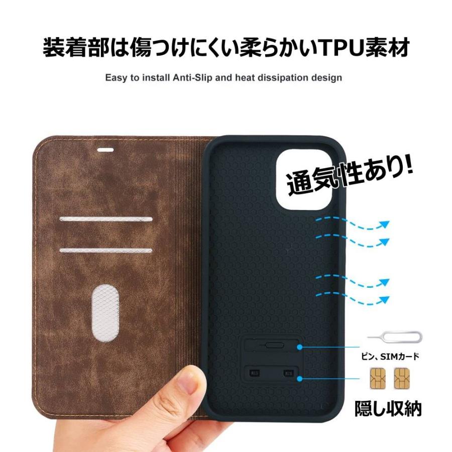 iPhone 14 magsafe マグネット搭載 14Pro 手帳型 ケース 革