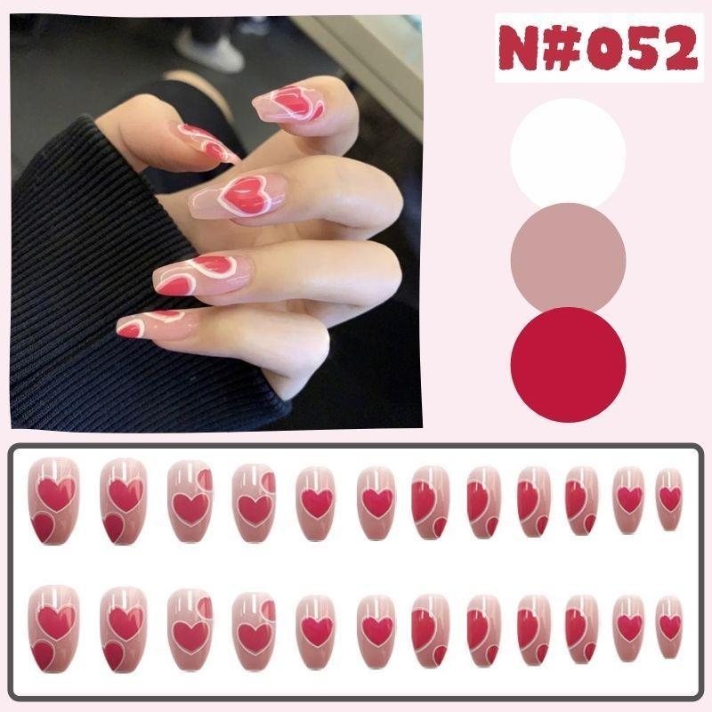 24枚入り ネイルチップ 爪チップ 成人式 貼るネイル 結婚式 成人式 つけ爪 女子 レーディス ピンク レッド ハート バイカラー シンプル ガーリー Na052 南国sun 通販 Yahoo ショッピング